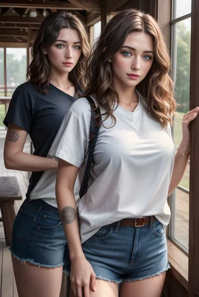 Ava và Emily nền
