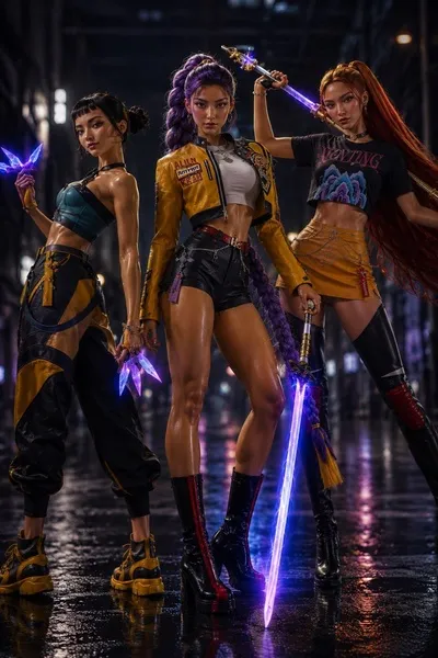 Rumi, Mira, Zoey (Huntrix) background